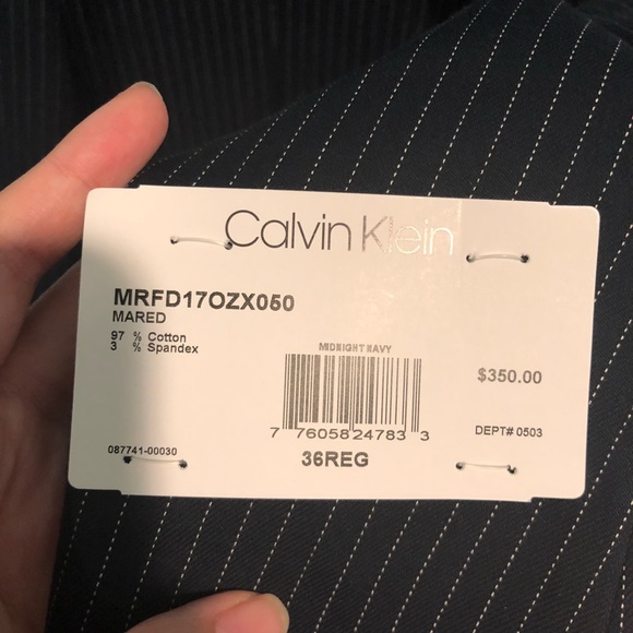 NWT Calvin Klein Navy Slim Fit Stretch Sport Coat - Picture 5 of 8